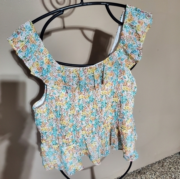 LC Lauren Conrad Colorful Stretch Sz. XL Sleeveless Fringed Tank Top - Picture 1 of 6